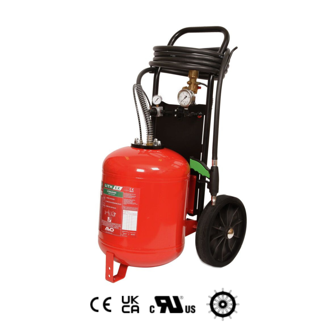 25L Lith-Ex Lithium Battery Fire Extinguisher Trolley