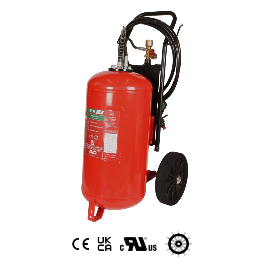 50L Lith-Ex Lithium Battery Fire Extinguisher Trolley
